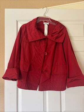 Akris Red Women's Jacket with Wide Collar